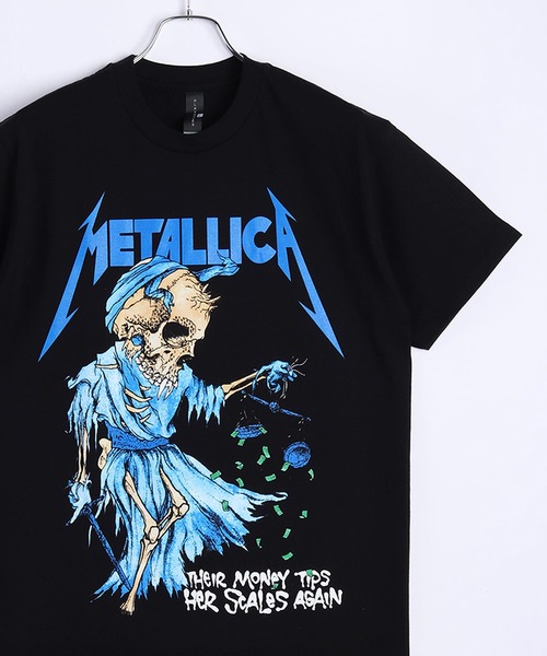 Roca Wear半袖Tシャツプリントチェーン付きウォッシュド男女兼用 ROCK OFF tシャツ ミュージシャン ROCKOFF 半袖プリントTシャツ