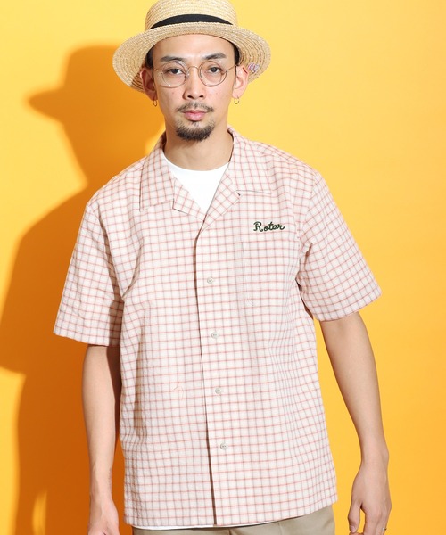 ROTAR（ローター） シャツ Cotton Linen Soccer Check Shirt メンズ