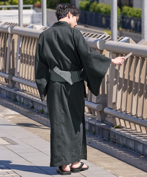MONO-MART（モノマート） 浴衣 「簡単着付け」縞しじら織り浴衣 3点
