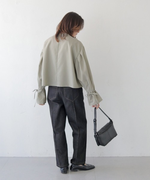 CLEIO ブラウス シャツ 「CLEIO」袖リボンタックブラウス