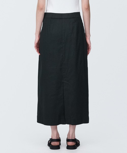 無印良品 ヘンプ混 ストレッチ ストレート スカート XL 黒 完売品 MUJI 無印良品 スカート 婦人 ヘンプ混ストレッチストレートスカート