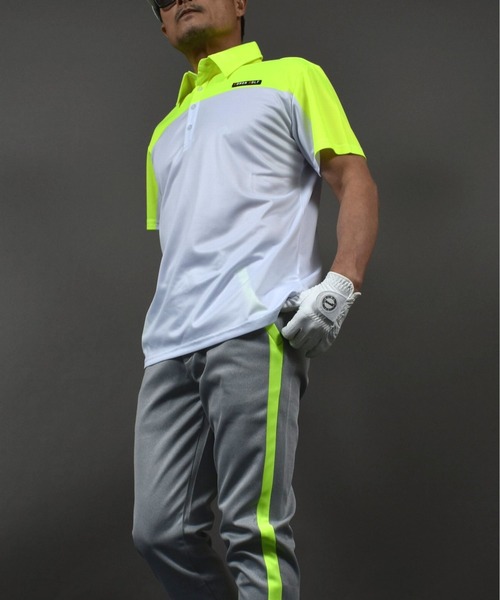 FR2GOLF ロゴプリントバイカラー半袖ポロシャツ FR2GOLF ロゴプリントバイカラー半袖ポロシャツ MEN