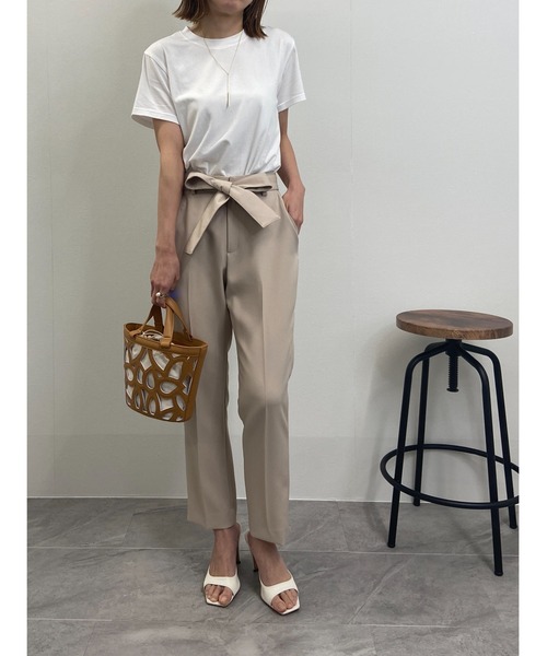 パンツ Highwaist ribbon pants M ANDMARY】Highwaist ribbon pants