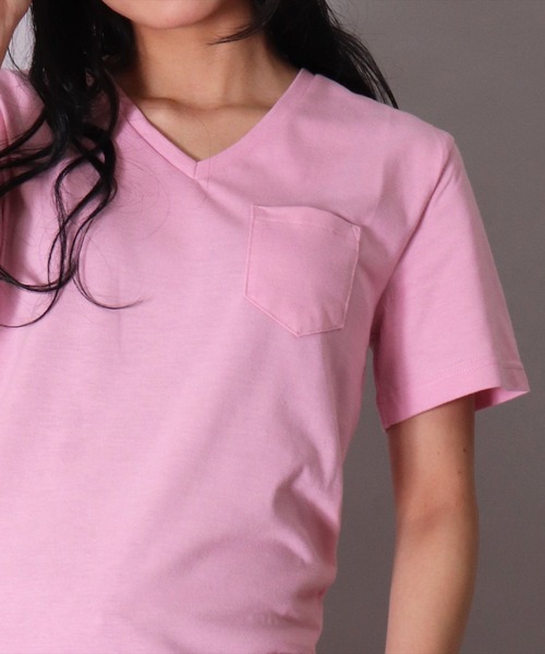 新品未開封】レディース VネックTシャツ Lサイズ ピンク - メルカリ