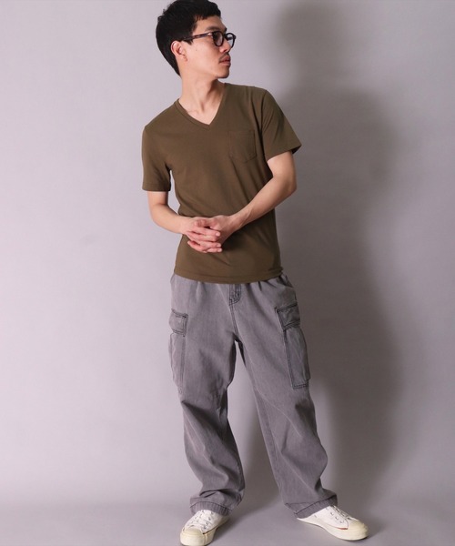 BAYBLO tシャツ (BB)「ユニセックス」胸ポケット Vネック T