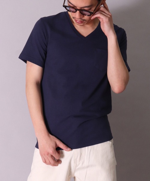 BAYBLO tシャツ (BB)「ユニセックス」胸ポケット Vネック T