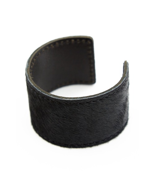 GROK LEATHER ブラックレザーバングル ステッチ レザーバングル パンク ハード レザーブレスレット