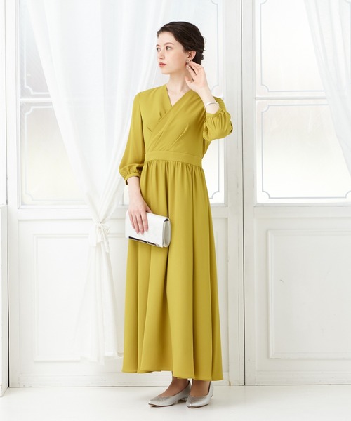 AIMER」 7分袖ワンピース SMALL マスタード レディース : 82863223 
