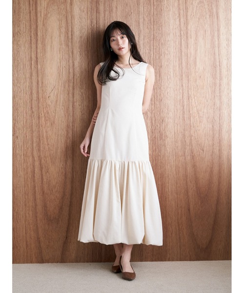 Stylevoice for xxx ワンピース バルーンヘムノースリーブ