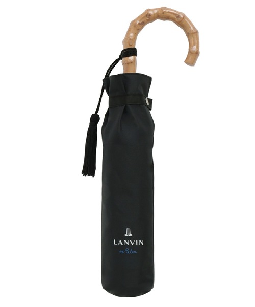 【LANVIN en Bleu】 晴雨兼用折りたたみ傘 ブラック LANVIN en Bleu 折りたたみ傘 遮光晴雨兼用折りたたみ日傘
