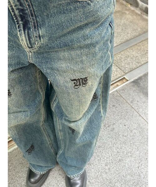 EVRIS パンツ デニム ジーンズ 「みちょぱコラボ」ロゴルーズデニム 