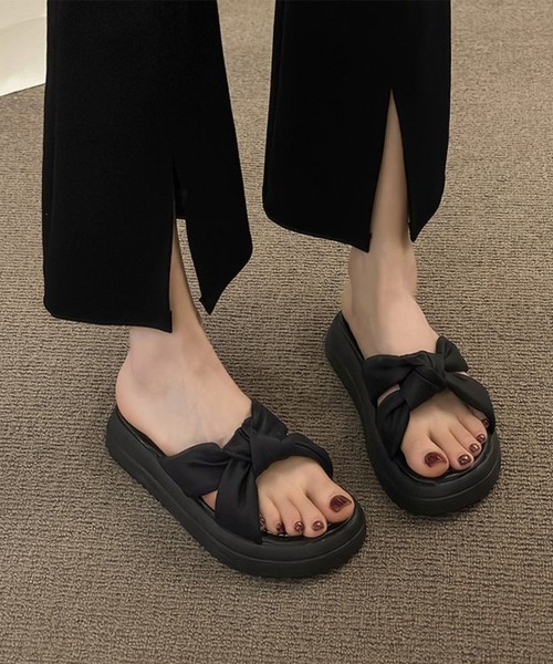 miniministore サンダル 厚底サンダル ミュールサンダル 美脚 夏