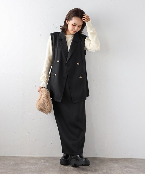 Bonjour Sagan ワンピース 「SET」ダブルボタンジレ×バックゴムI