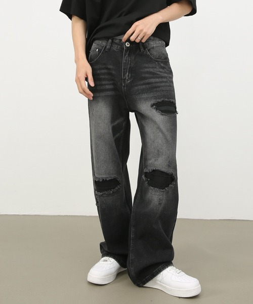 DOLCE & GABBANA ブラックダメージデニム サイズ50 定価約20万 CORPUS TOKYO ジーンズ ダメージリペアブラックデニム メンズ
