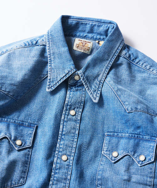 Levi's デニムシャツ L インディゴブルー リーバイス LEVI'S LONGHORN デニムシャツ ミディアムインディゴ