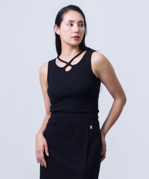 タンクトップ ノースリーブ 「Hurley/ハーレー」レディースリブタンクトップ　RIB STRING TANK レディース