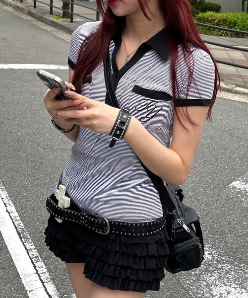 tシャツ A'GEM/9 × .kom「 FANCY CLUB/ファンシークラブ」TURNING CLASSIC STITCH CROP TEE/クラ FANCY CLUB tシャツ A'GEM/9 × .kom「 CLUB/ファンシークラブ