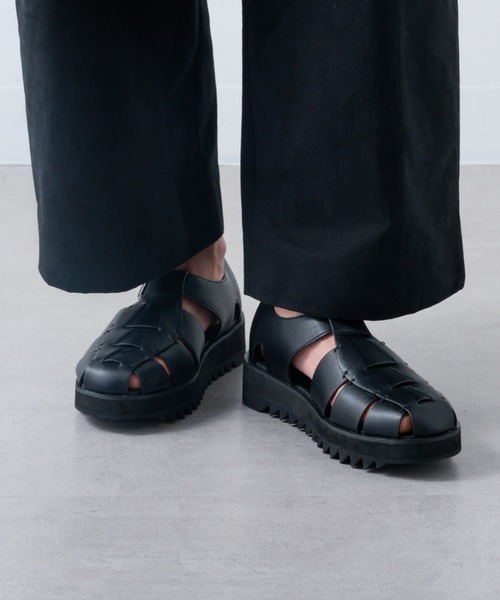 メンズ レザー 厚底 シャークソール グルカサンダル MAGASIN DE MODE HAUS サンダル 「HAUS」厚底SHARK SOLE GRUKHA