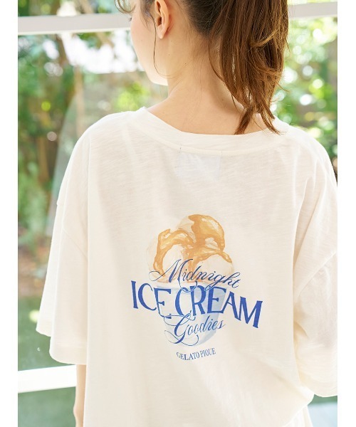 すぐ届く gelato pique 【冷感 ルームウェア】ICE CREAM Tシャツ gelato pique パジャマ ルームウェア 「COOL COLLECTION」「接触