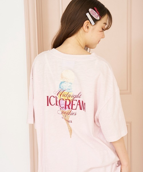 すぐ届く gelato pique 【冷感 ルームウェア】ICE CREAM Tシャツ gelato pique パジャマ ルームウェア 「COOL COLLECTION」「接触