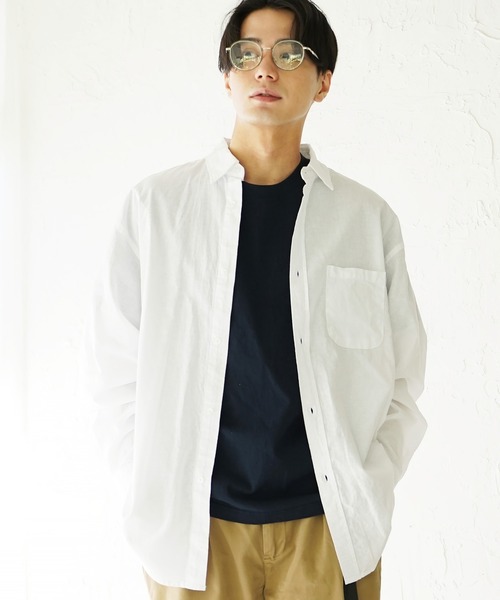 En serio TOKYO シャツ 綿麻BIGシルエットシャツ メンズ レディース