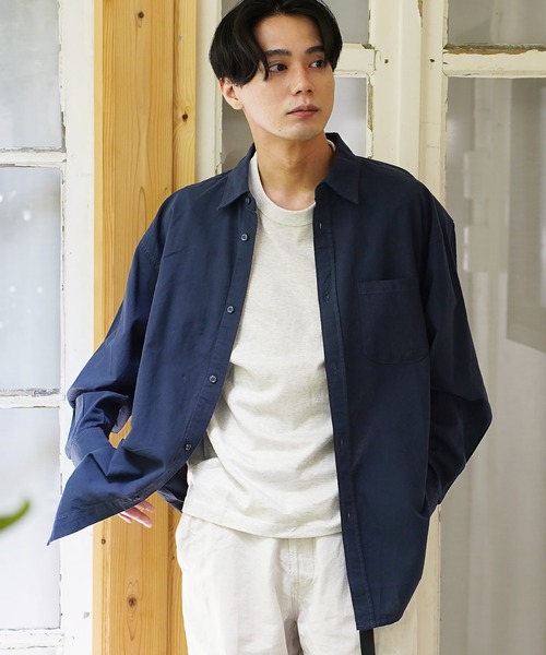 En serio TOKYO シャツ 綿麻BIGシルエットシャツ メンズ レディース