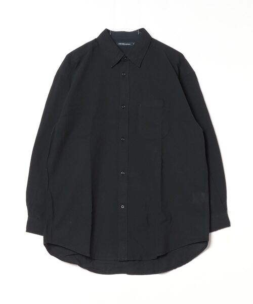 ANEI ビッグシルエット シャツ ネイビー 日本製 コットン レーヨン 3 En serio TOKYO シャツ 綿麻BIGシルエットシャツ メンズ レディース