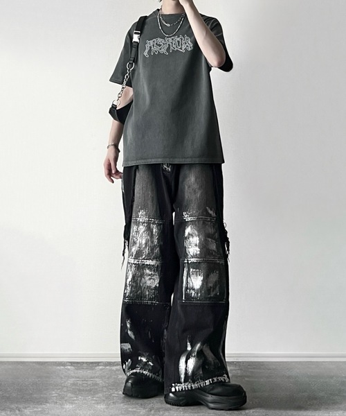 ADRER ジーンズ panel suspender wide denim (waist gom