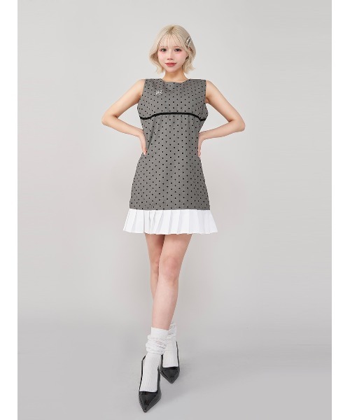 Darich ワンピース フロッキードットノースリミニワンピース