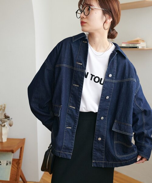 トゥモローランドマカフィー　コットンデニム シャツブルゾン マカフィー MACPHEEコットンデニム シャツブルゾン （65 ブルー