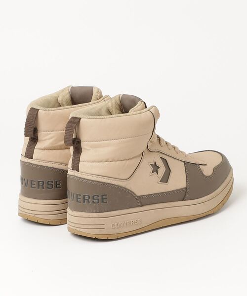 「CONVERSE」 ハイカットスニーカー 24.5cm ベージュ レディース