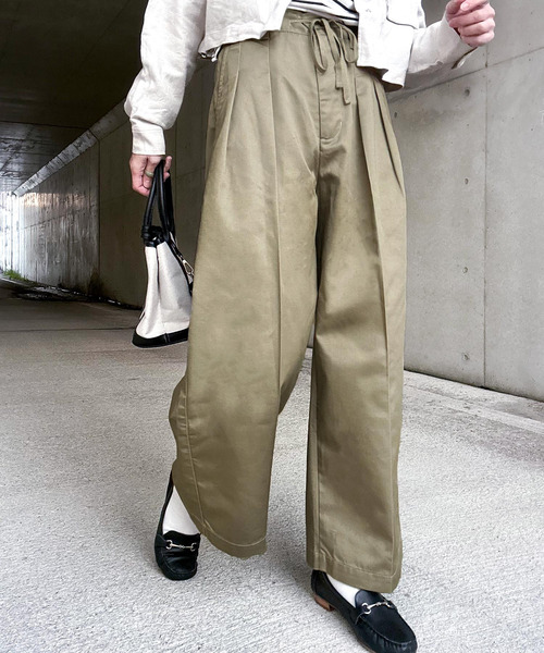 「Java」 チノパンツ MEDIUM ネイビー レディース