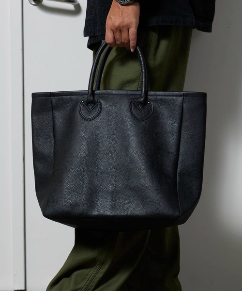 トートバッグ orSlow/オアスロウ LEATHER TOTE ブランドロゴ マチあり トートバッグ 2026年 夏 夏服 メンズ レディースの画像