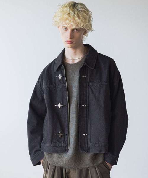 HARE ブラックデニムジャケット M HARE デニムジャケット gジャン 「SET UP対応」ファイヤーマン