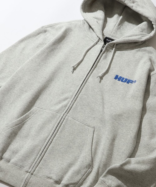 HUF（ハフ） パーカー 「HUF/ハフ」ALL CAPS F/Z HOODIE/裏起毛 刺繍