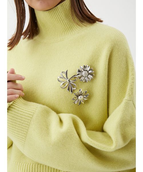 NINA RICCI ニナリッチ パヴェリボン ブローチ レッド 赤 クリスマス