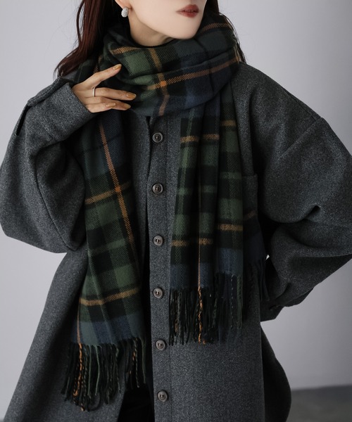 Riberry（リベリー） マフラー ストール 「静電気防止」チェック柄大判