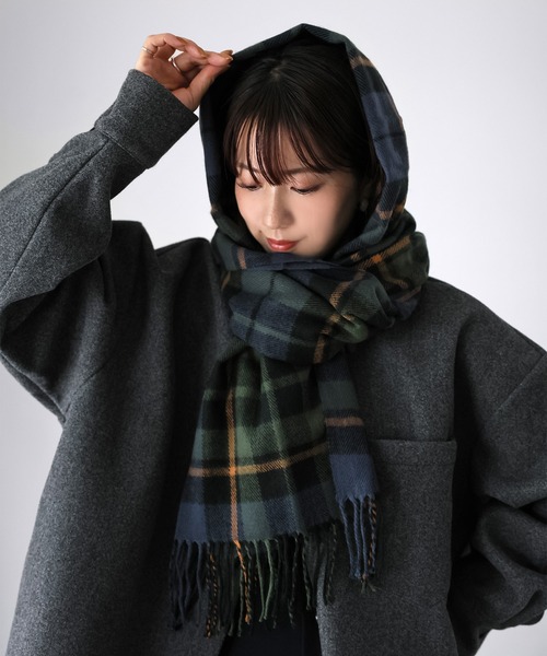 Riberry（リベリー） マフラー ストール 「静電気防止」チェック柄大判