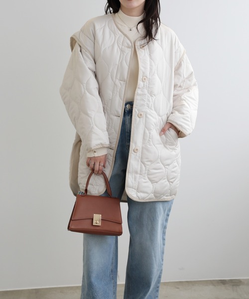 LUMIRA ジャケット ノーカラージャケット 2way中綿キルティング