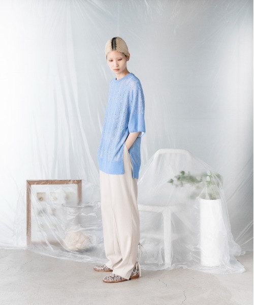 「mintdesigns」 半袖ニット 2 ホワイト レディース_画像4