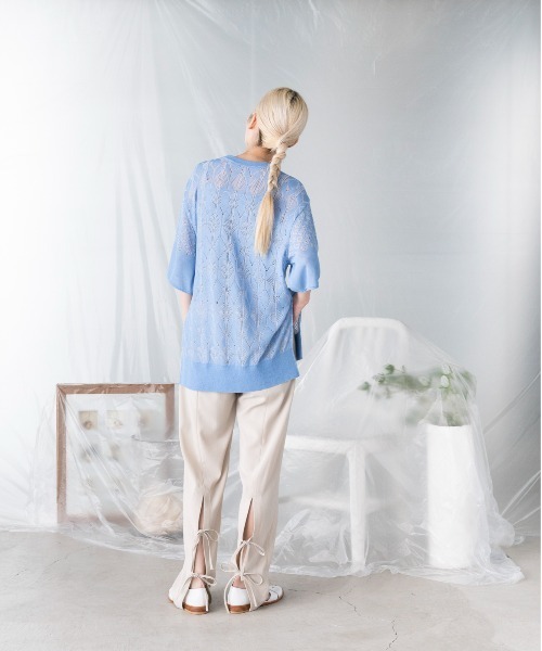 「mintdesigns」 半袖ニット 2 ホワイト レディース_画像5