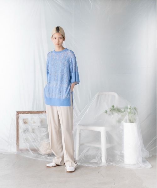 「mintdesigns」 半袖ニット 2 ホワイト レディース_画像6