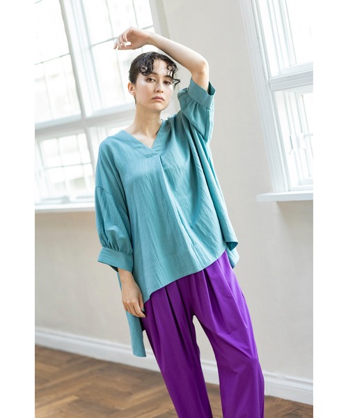 「OSMOSIS」 7分袖ブラウス ONE SIZE オレンジ レディース_画像3