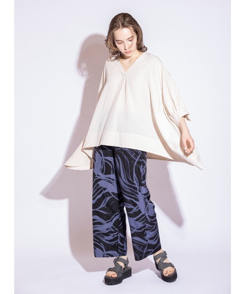 「OSMOSIS」 7分袖ブラウス ONE SIZE オレンジ レディース_画像8