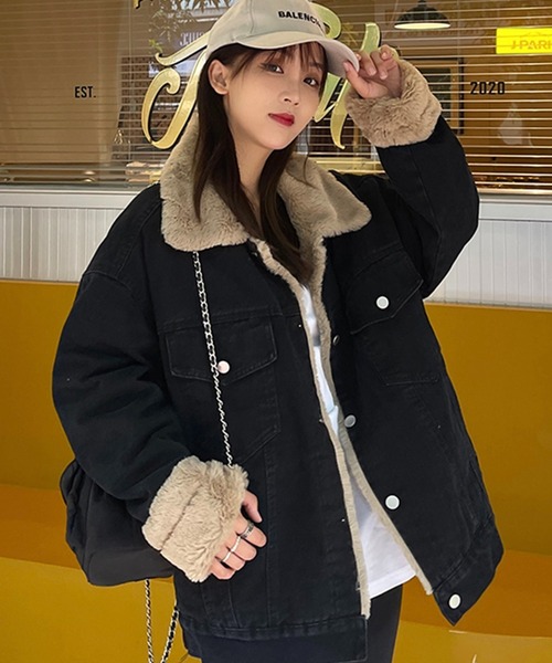 デニムジャケット gジャン 裏ボアデニムジャケット レディース