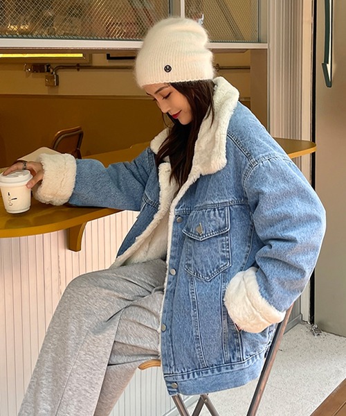 デニムジャケット gジャン 裏ボアデニムジャケット レディース