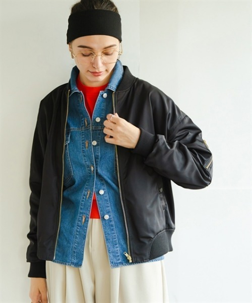 Maison INNESS ma1 ma-1 エフォートレスMA-1ボンバージャケットト(はっ