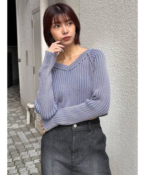 MURUA(ムルーア) ニット セーター ブリーチVネッククロップドニット MURUA(ムルーア) ニット セーター ブリーチVネッククロップドニット