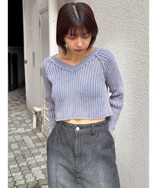 MURUA(ムルーア) ニット セーター ブリーチVネッククロップドニット MURUA(ムルーア) ニット セーター ブリーチVネッククロップドニット
