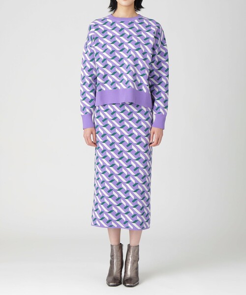 「LOVELESS」 ニットスカート 34 ブラック レディース_画像3